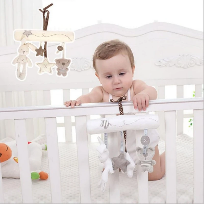 เด็กแขวน Rattle ของเล่น 0 12 เดือนกระต่ายหมีกิจกรรมเปลรถเข็นเด็กของเล่น Pram แขวนจี้ Bell Plush Appease ตุ๊กตา