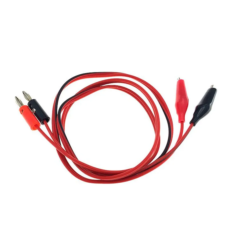 1M Cocodrilo Cilp a AV Banana Cable de prueba conector de plomo sonda de probador Dual 35mm Clip de cocodrilo para herramienta de medición multímetro