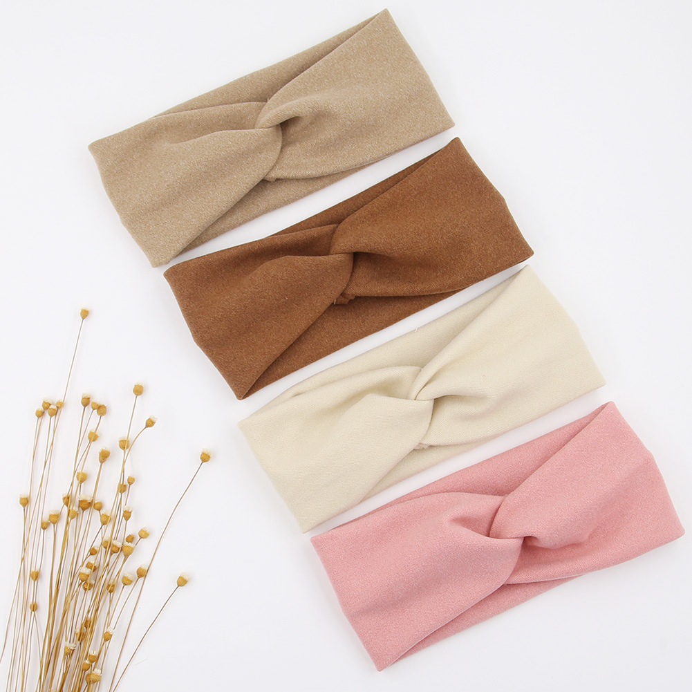 Sólido com nervuras bebê headbands atados cabelo atado hairbands falso cashmere ampla headwear headwraps crianças meninos meninas acessórios de cabelo