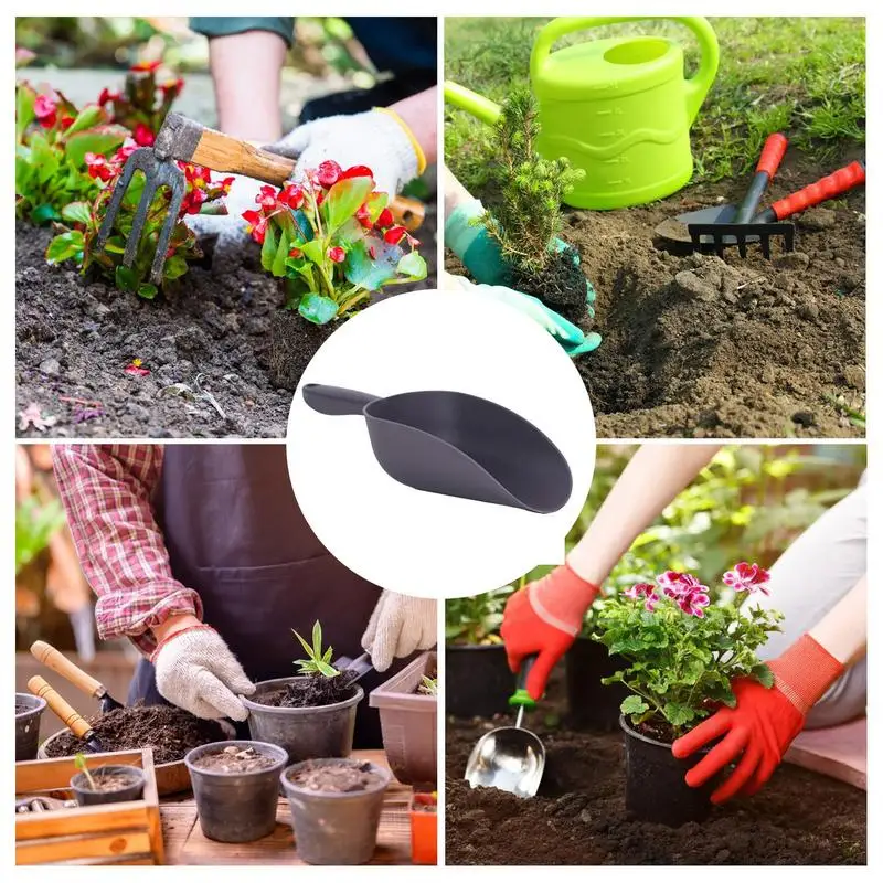 Soil Scoops Large Capacity Garden Shovel With Ergonomic Handle Gardening Hand Tools For Beach Play Pot Planting Soil Digging