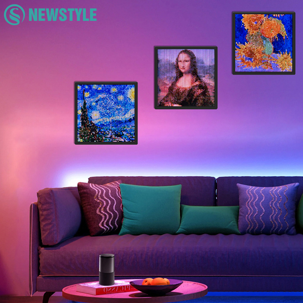 Bluetooth LED Pixel Panel 64x64 RGB Programmierbare Pixel Kunst Display APP Steuerung Kreative Animationen Digitale Uhr Für Schreibtisch zimmer