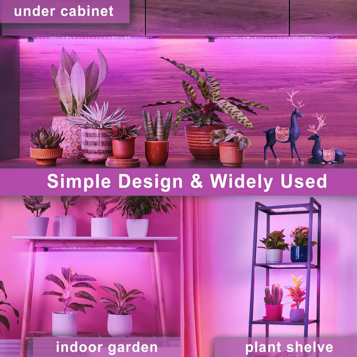 Full Spectrum Plant Grow Light LED Auto On/Off Timer 3/6/12H 3 Lighting Modes 6 Dimmable Level 12V Growing Lamp for Indoor Plant