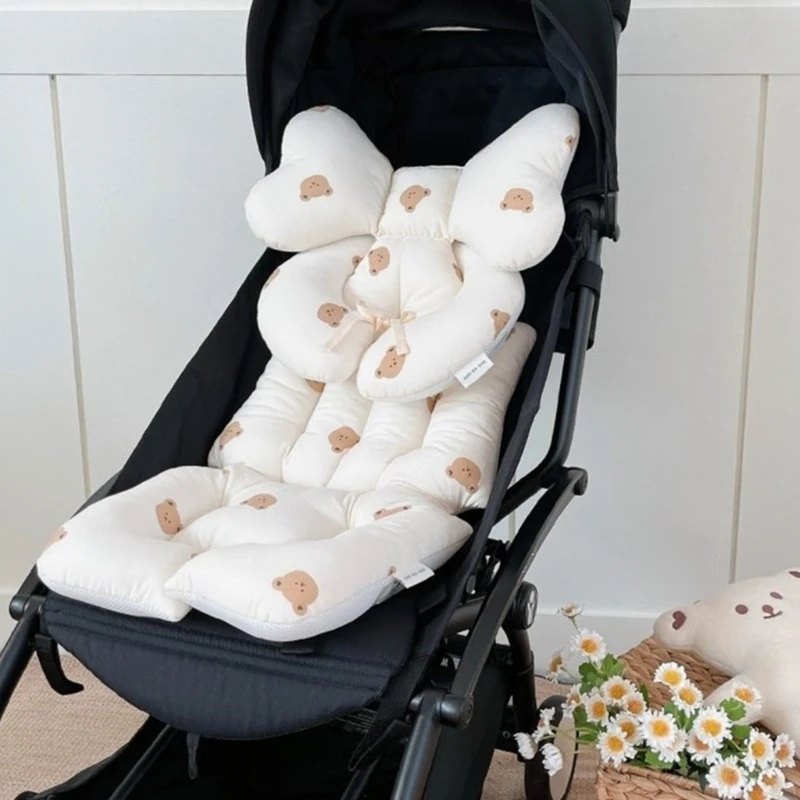 Cojín para cochecito de bebé de dibujos animados, cojín para asiento de coche, cojín para asiento infantil transpirable, forro de colchón, accesorio para silla de comedor