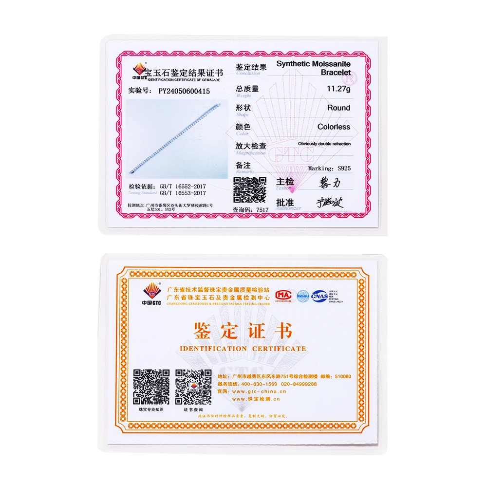 ATTAGEMS D Màu Vượt Qua Kim Cương Bút Thử GRC Tròn Cắt Trắng Vàng Bạc 925 Bóng Cho Nữ