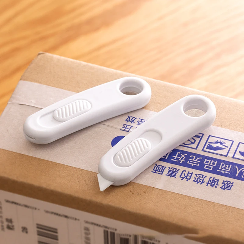 Ceramic Box Cutter Retractable Box Cutter With Keychain Hole Box Opener For Package Mini Utility Knives For School Home