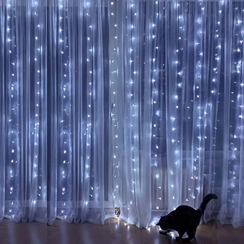 6 × 3/4 × 2/3 × 3 メートル Led カーテンガーランドフェストゥーンフェアリーライトリモート新年ガーランドクリスマス装飾パーティー結婚式家の装飾