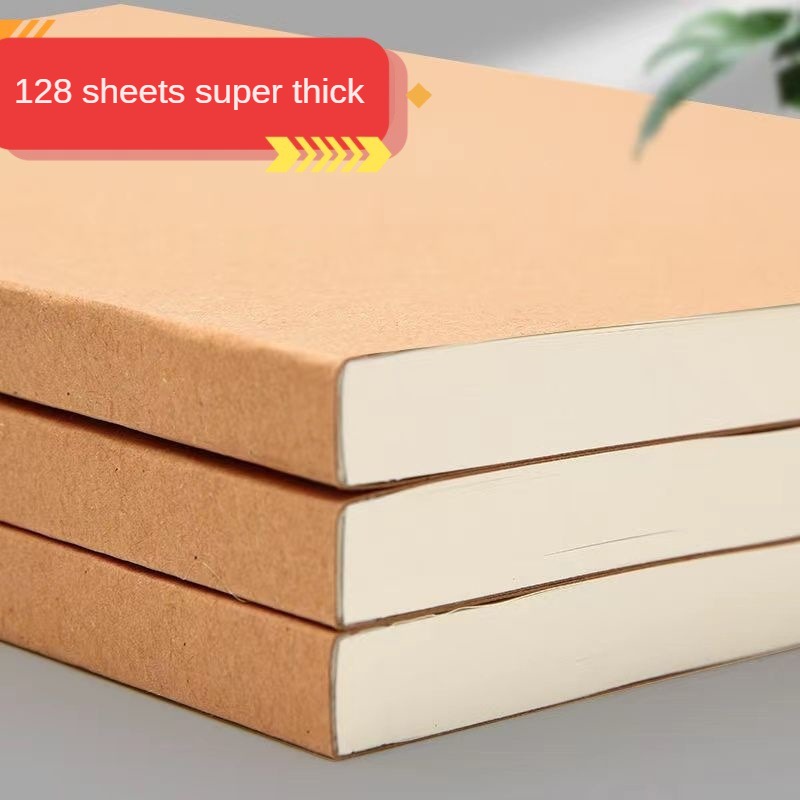A5 grosso caderno de papel kraft engrossado caderno simples exame de entrada pós-graduação quadrado linha horizontal livro em branco