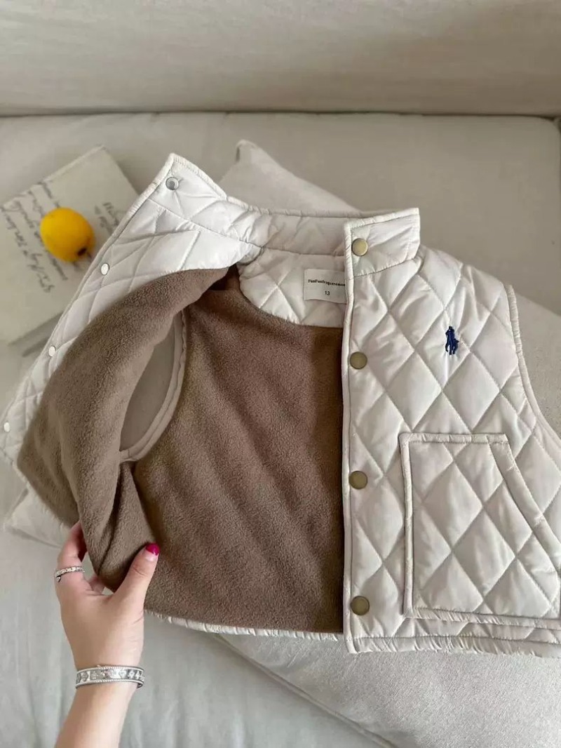 Otoño Invierno niños niñas chaleco polar sólido algodón acolchado chalecos bebé 2-10Y Color sólido espesar ropa de abrigo cálida niños