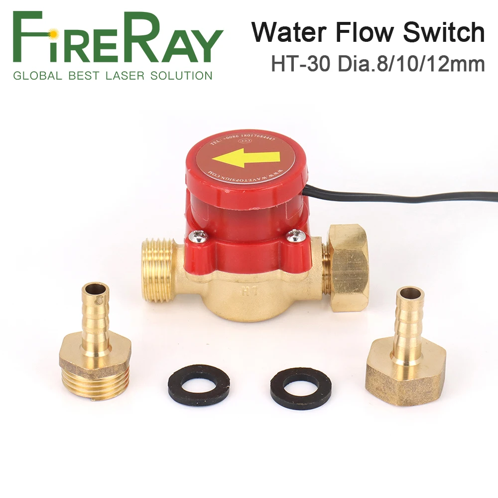 FireRay Lưu Lượng Nước Công Tắc Cảm Biến Áp Lực Điều Khiển Tự Động Lưu Thông Bơm Đầu Nối Bảo Vệ CO2 Laser Ống