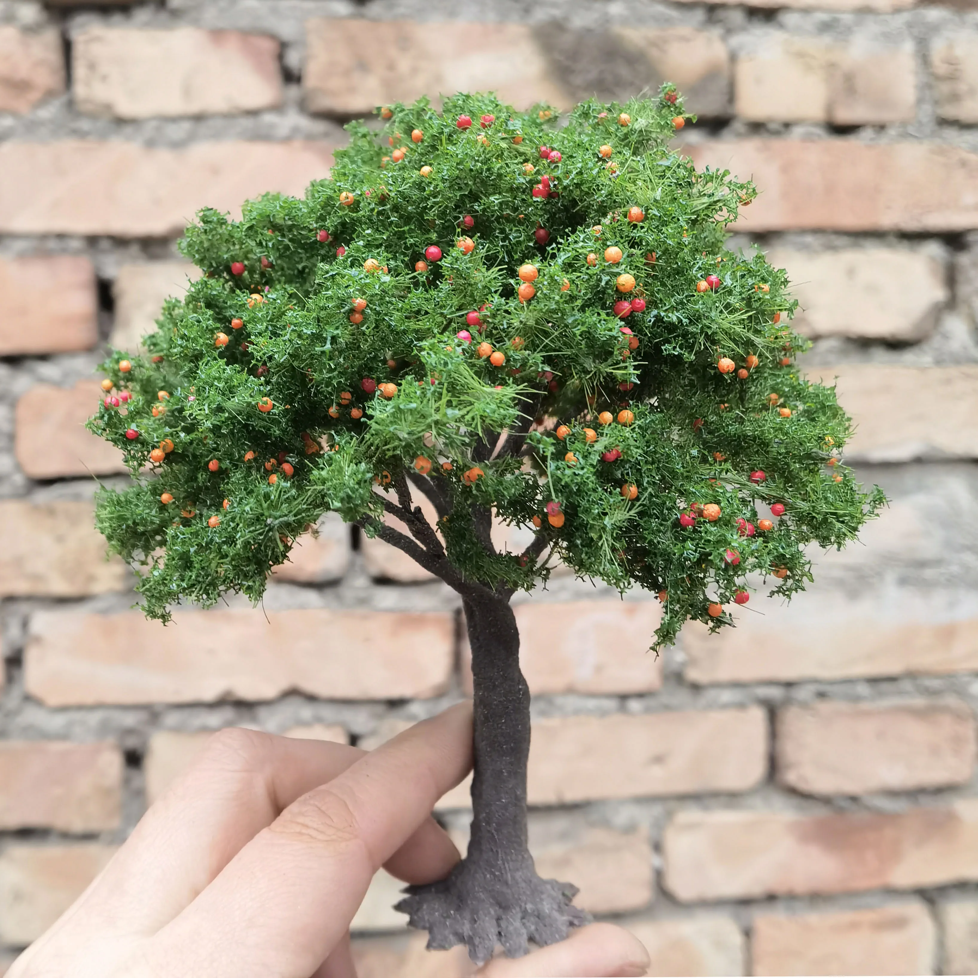 15cm simulated fruit tree model wire tree miniature landscape model dollhouse scale train railway layout