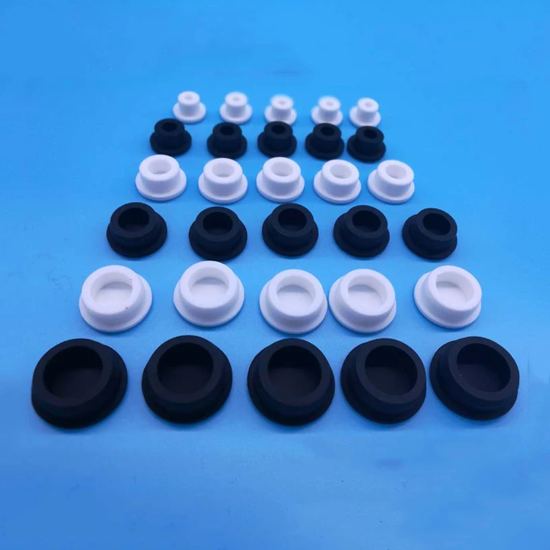 Tappi per fori in gomma siliconica nera da 6,8 mm ~ 6,3 mm Tappi terminali per tubi Inserti per tubi Tappi antipolvere