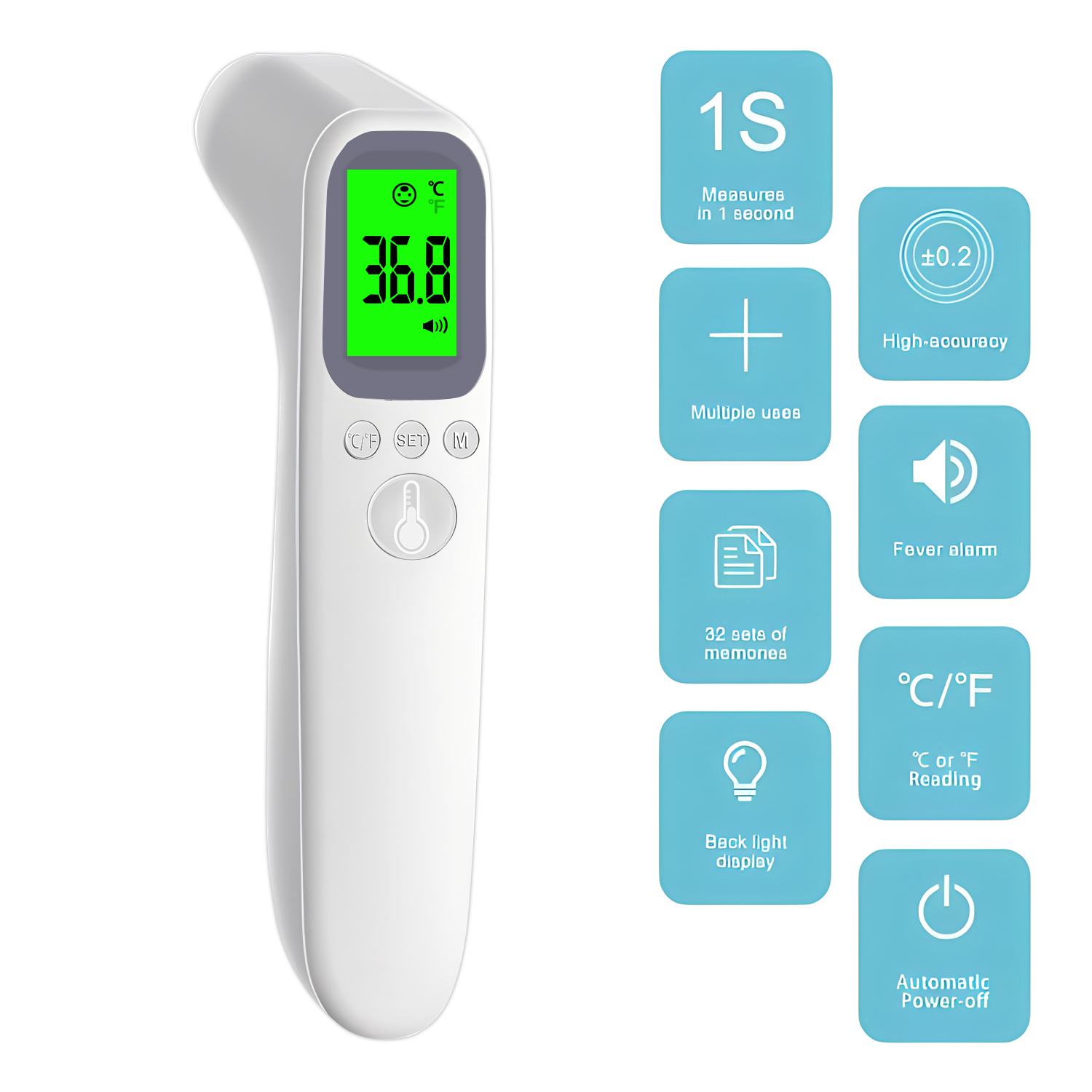 Termómetro Digital infrarrojo portátil sin contacto frente médico bebé niño adulto termómetro fiebre cuerpo cabeza herramienta de temperatura