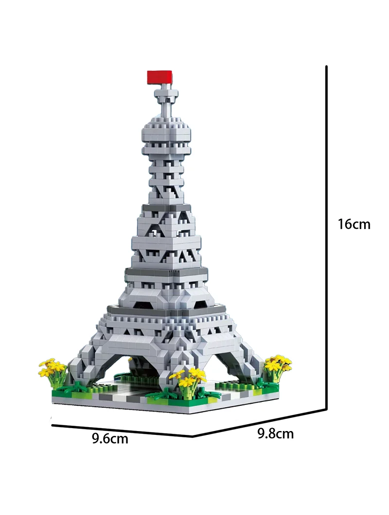Blocos de construção modelo cidade torre de construção diy montagem quebra-cabeça criativo micro tijolo decoração ornamentos crianças brinquedos adulto presente