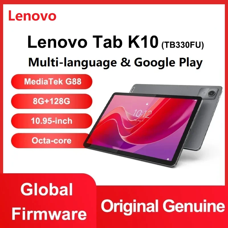 Lenovo-Tablet Zhaoyang Tab K10, Firmware Global, MTK Helio G88, 8GB, 128GB, 10.95 ', 90Hz, 7040mAh, Versão CN, Original, Novo