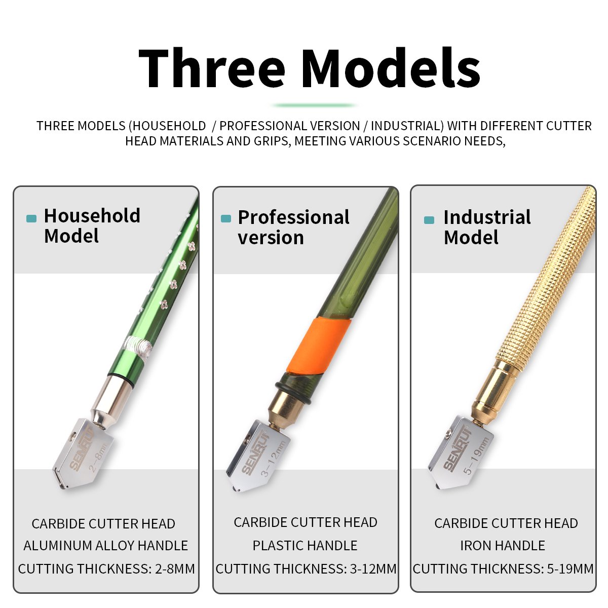 1PC Multiple Colors Professional Glass Tile Cutter Portable Glass Cutter Diamond Tipped Window Craft Glass Knife Hand Tool