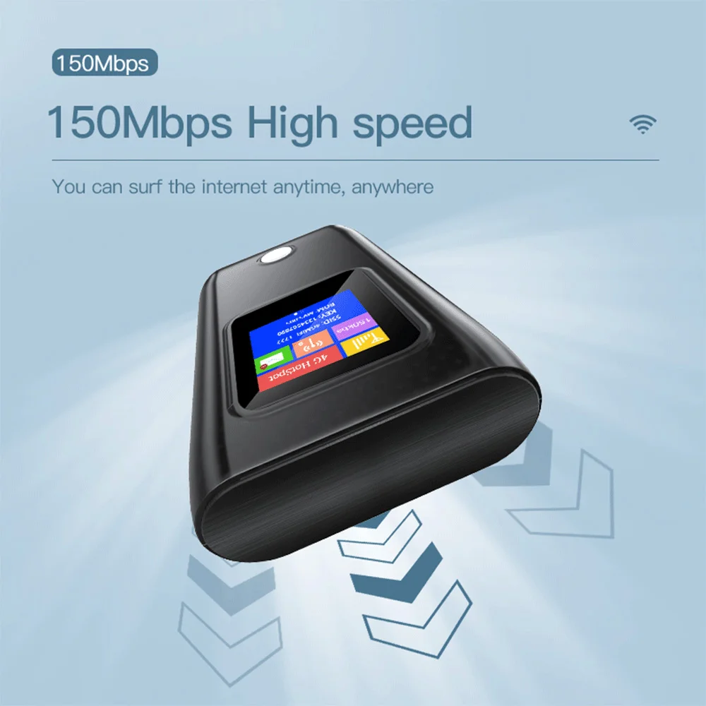 KuWfi 4G Lte Wifi Router 300Mbps Mini Wireless Wifi Portable Mobile Hotspot Unlock Modem with SIM Card Slot 6000mAh Mobile WIFI