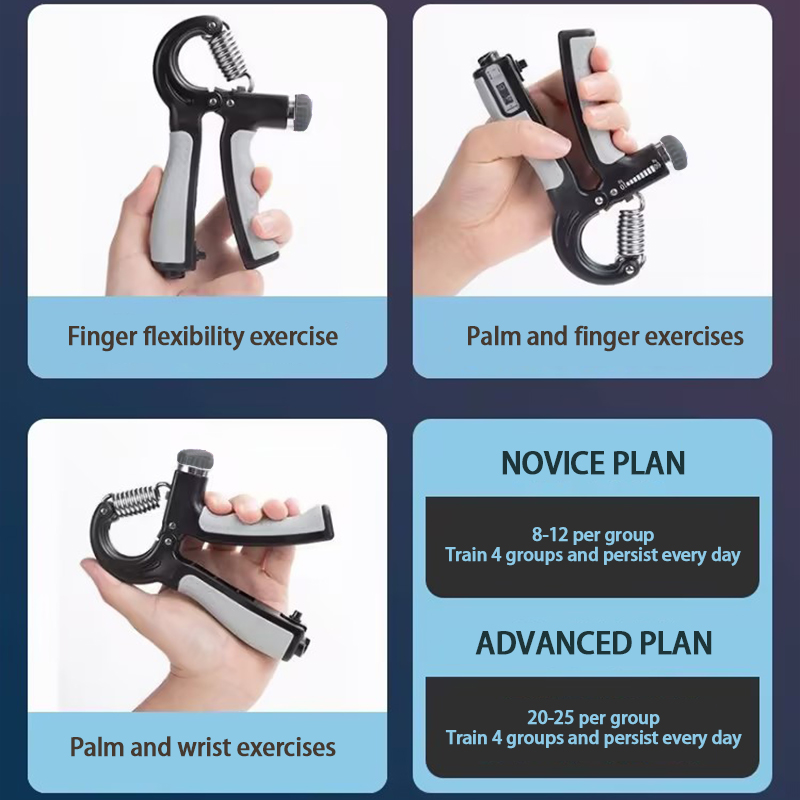 5-60kg 조정 가능한 핸드 그립 강화제 핸드 그립 트레이너, 카운터 손목 팔뚝 및 근육 건물을 위한 손 운동기