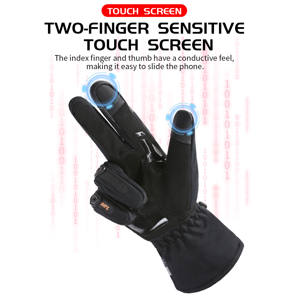 겨울 따뜻한 오토바이 장갑 방풍 방수 Guantes 모토 오토바이 타기 장갑 터치 스크린 모토 크로스 장갑 블랙