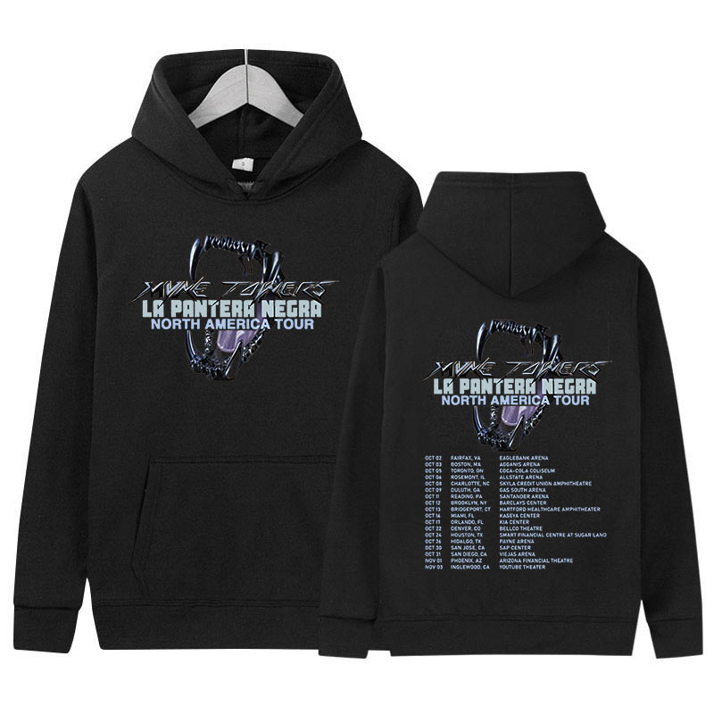 Rapper Myke Towers 앨범 프린트 풀오버 까마귀 남성 여성 레트로 패션 고품질 운동복 힙합 의류 Oversize Hooded