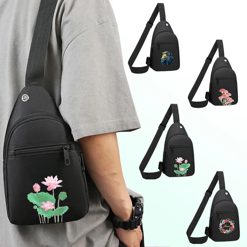 Bolsa quadrada neutra, bolsa de peito funcional para homens e mulheres, adequada para viagens de negócios, fotografia, bolsa transversal universal.