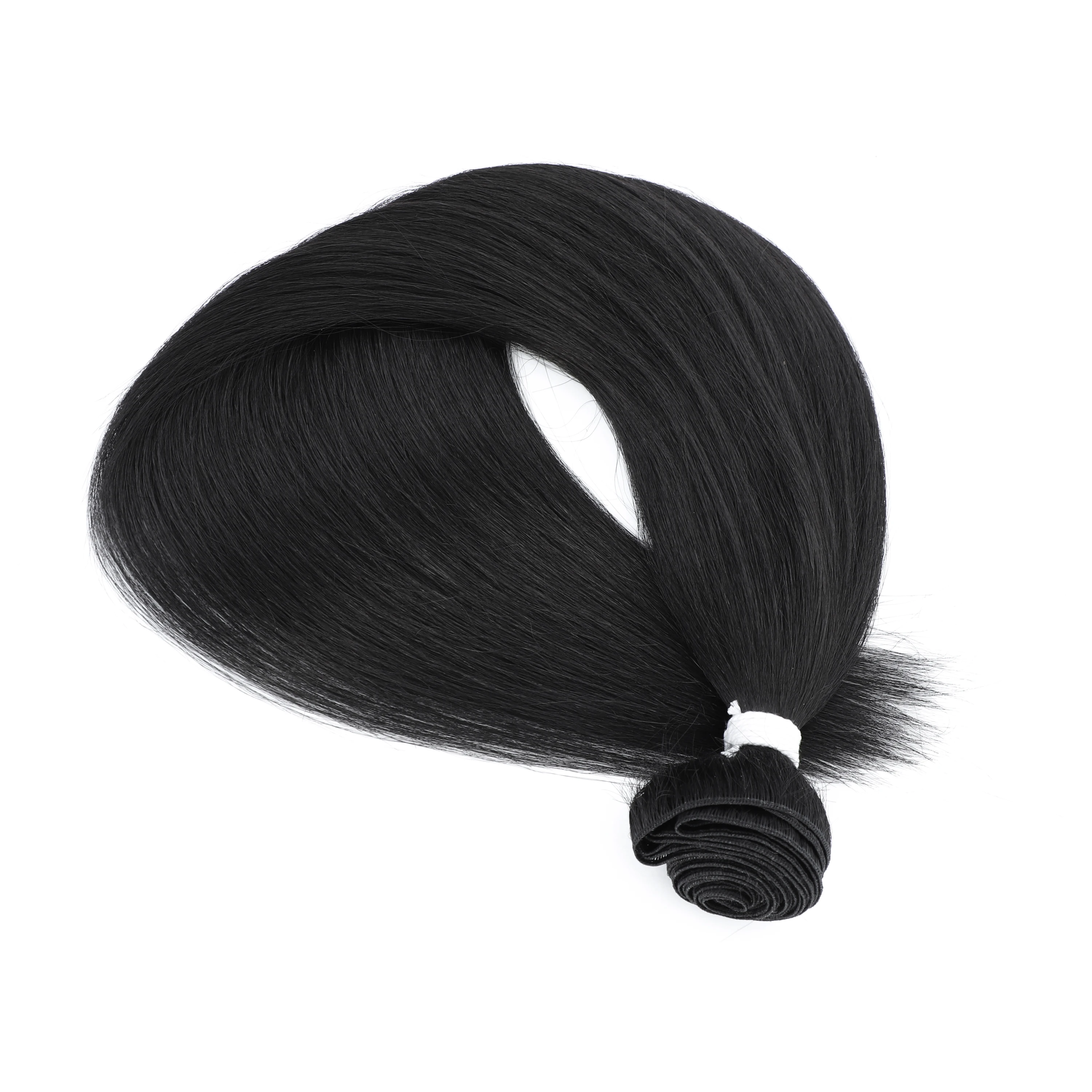 26 Polegada extensões de cabelo reto ombre pacotes de cabelo de fibra resistente ao calor tecelagem cabelo reto sintético