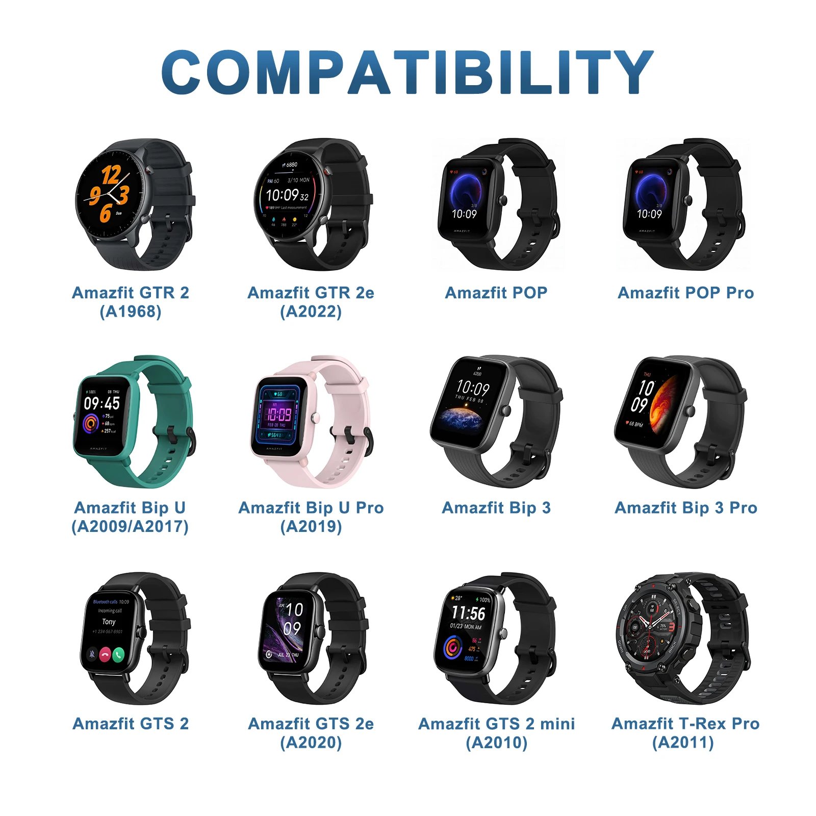 USB-зарядное устройство для Amazfit GTR 2/GTR 2e/Pop Pro/Bip U Pro, зарядный кабель для Amazfit GTS 2e/GTS 2 mini/T-rex Pro/Bip 3 Pro, зарядное устройство