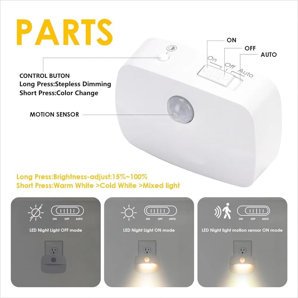 Luce notturna a LED Spina europea con sensore di movimento intelligente Lampada da parete 220V per corridoio domestico WC Corridoio Scala Cucina Camera da letto Lampada da notte