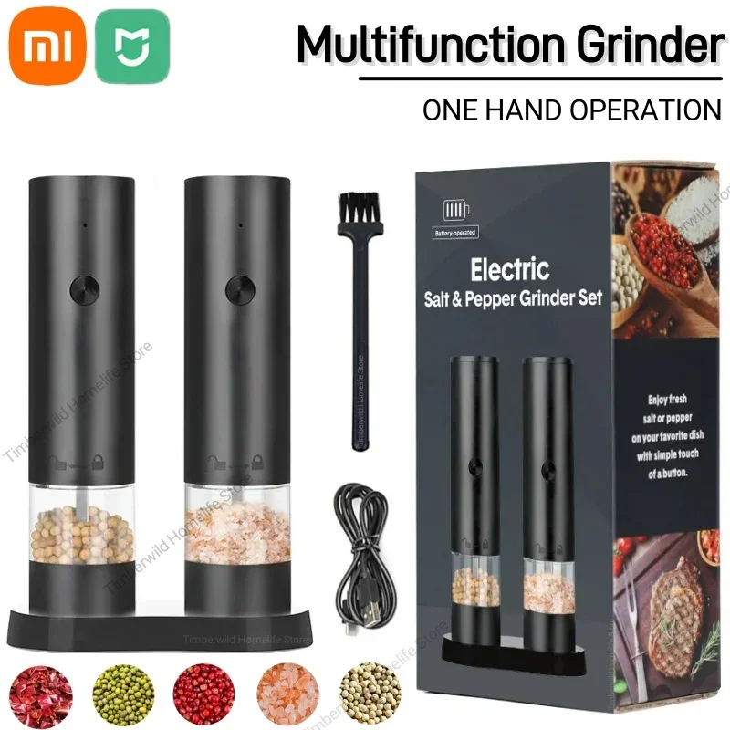 Xiaomi USB Rechargeable Electric Coffee Beans Salt Pepper Grinder Adjustable Coarseness Large Capacity Auto Grinder Kitchen Tool