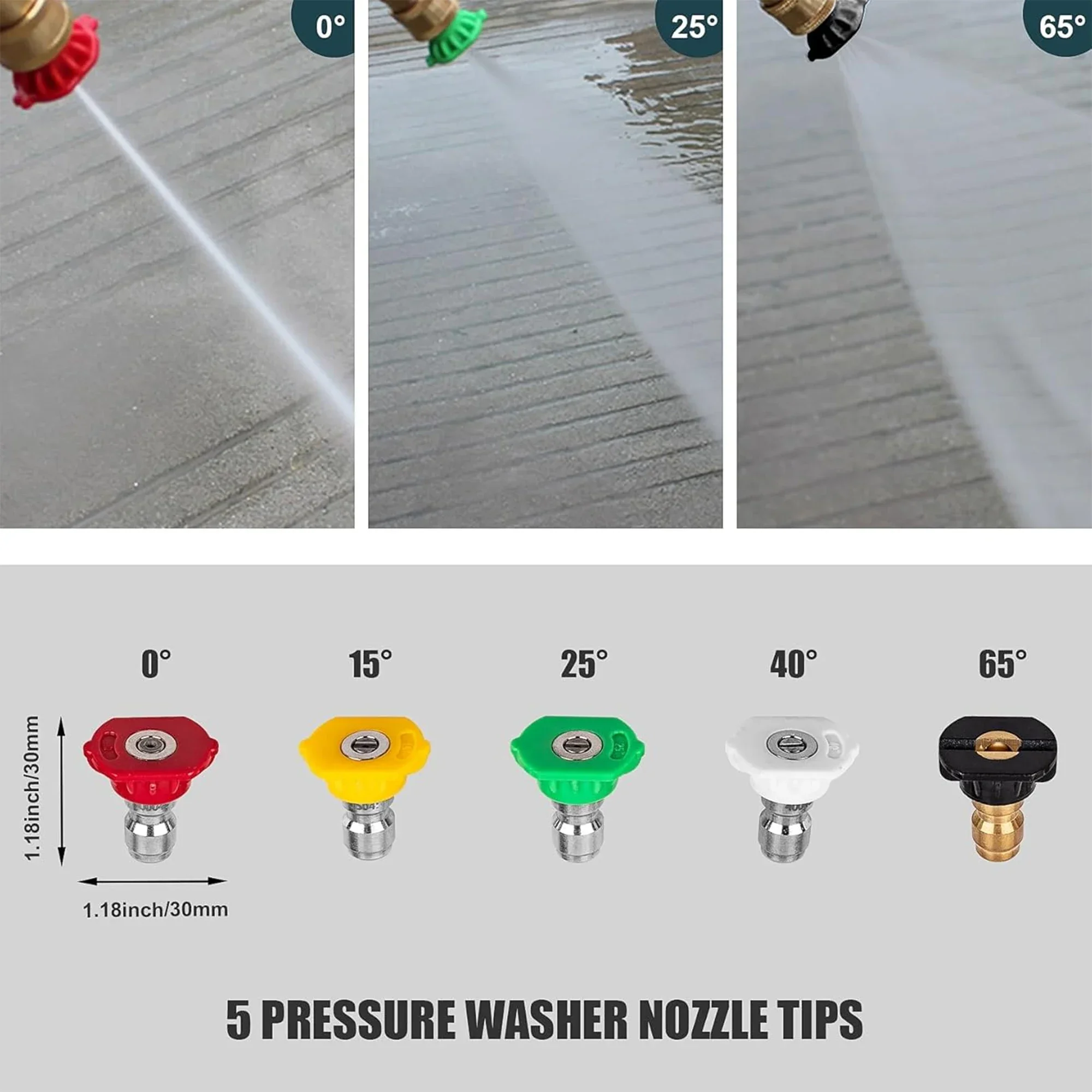 Power washer for high-pressure washers with short guns and M22-14 mm inlet connectors