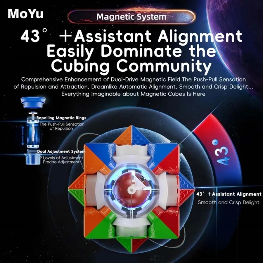 Moyu Weilong WRM V9 20-Magnet Ball Core Magic Speed Cube Fidget Toys Moyu Weilong WRMV9 Maglev Cubo Magico Puzzle Gift Toy
