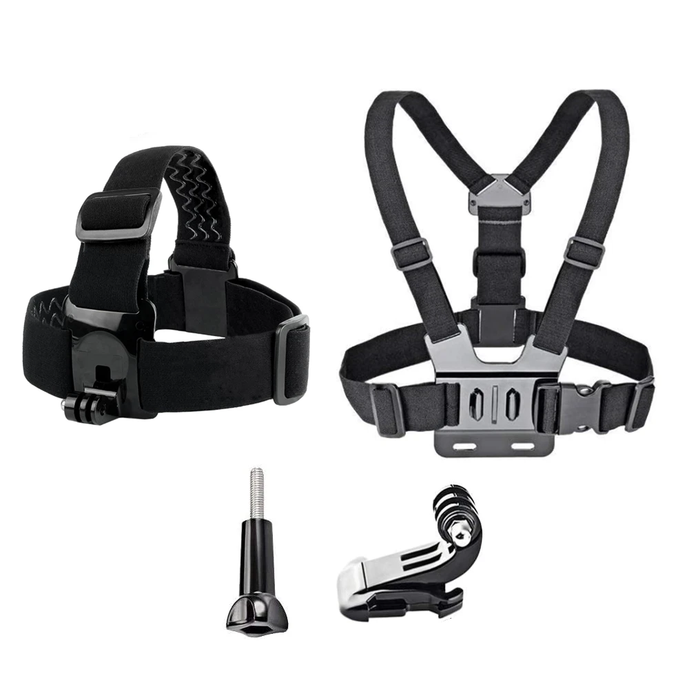 Dây Đeo Ngực Đầu Dây Đeo Thắt Lưng Cho GoPro Hero 10 9 8 7 6 Đen Xiaomi Yi 4K Sjcam Sj4000 insta360 Phụ Kiện Máy Ảnh Hoạt Động Núi