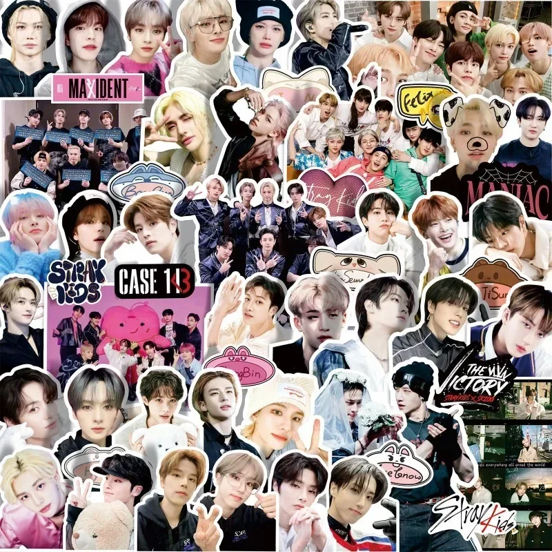 SKZOO 60pcs/bag Kpop Fans Sticker Skz Team Music Boy Band Decoration Suitcase Scrapbook Phone Laptop Stationery Stray Toy
