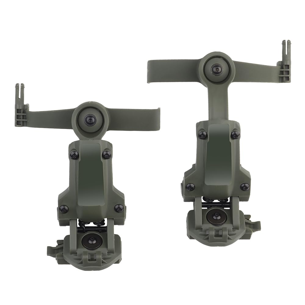 BOOIU adaptador de auriculares para riel de casco táctico, Kit de soporte de auriculares de rotación multiángulo, Compatible con OPS Core ARC/Team Wendy