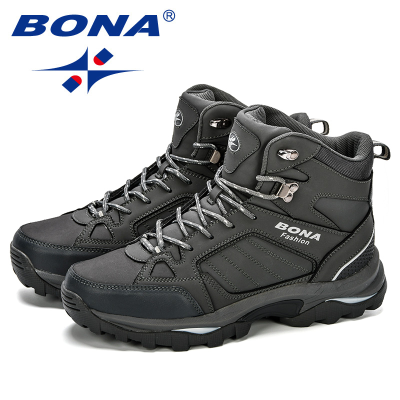 BONA 2023 nuevos diseñadores botas altas de gamuza de invierno botas de nieve de felpa cálidas para hombre botas de senderismo antideslizantes de alta calidad Mansculino