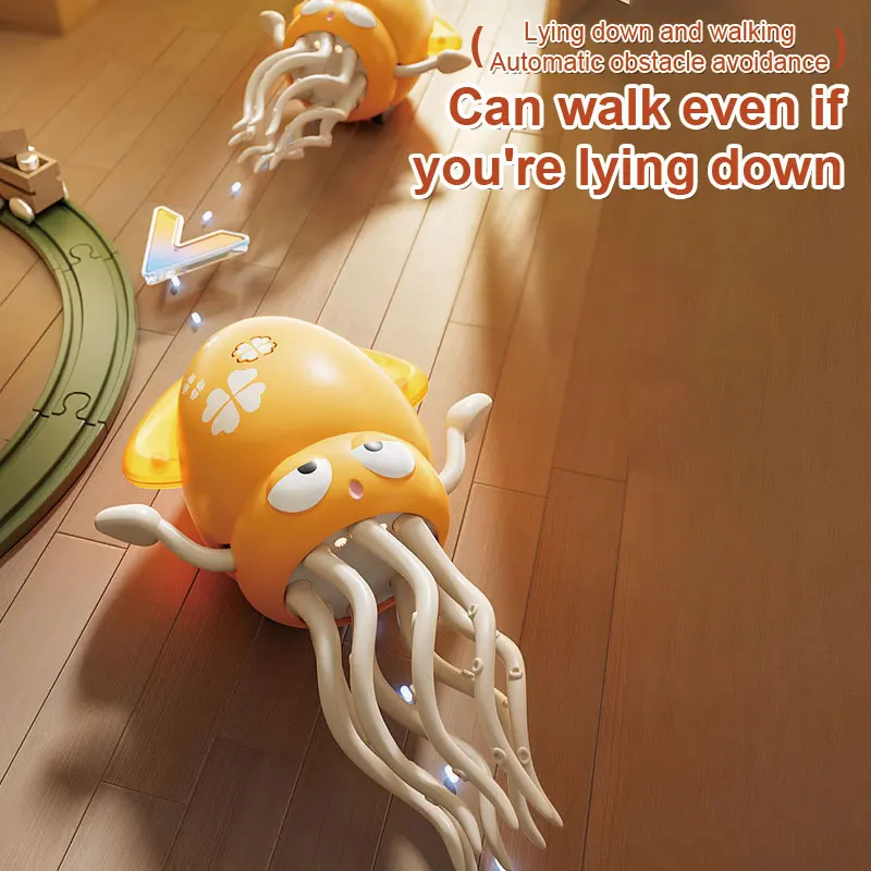 1pc Auto-sensing Avoiding Obstacles funny Dancing Octopus baby toy with music light to baby learn crawling guidance and head up