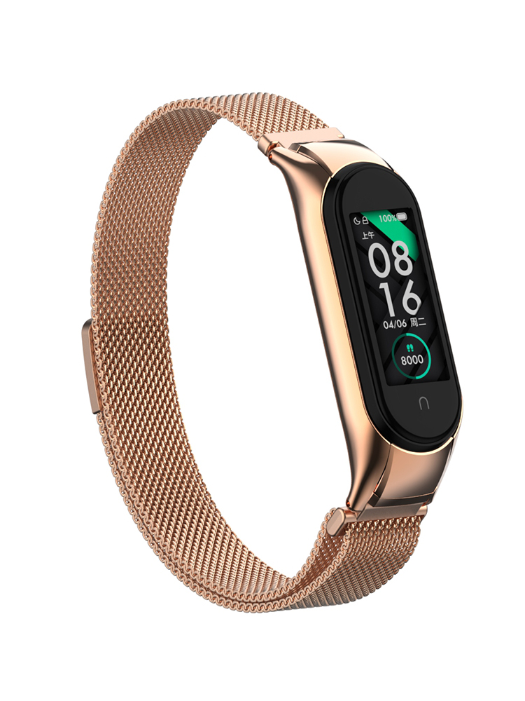 Milanese Loop Strap para Xiaomi Mi Band, Cinto de relógio de aço inoxidável, Pulseira em Mi Band 6 5 4 3 Pro