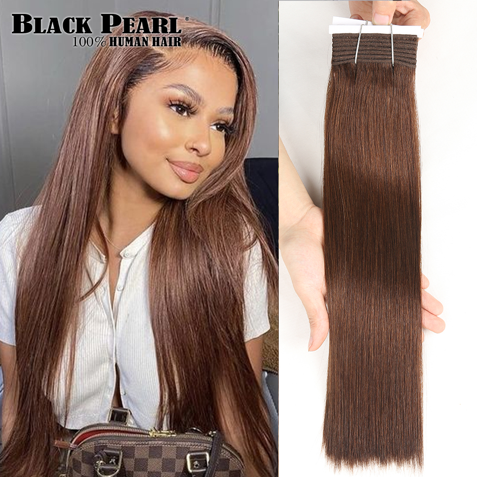 チョコレートブラウンボーンストレートヘアロット、レミーブラジアンヘアウィーブ、100% バージン人間の髪の毛、 #4、安価、8-22インチ、1 3バンドル