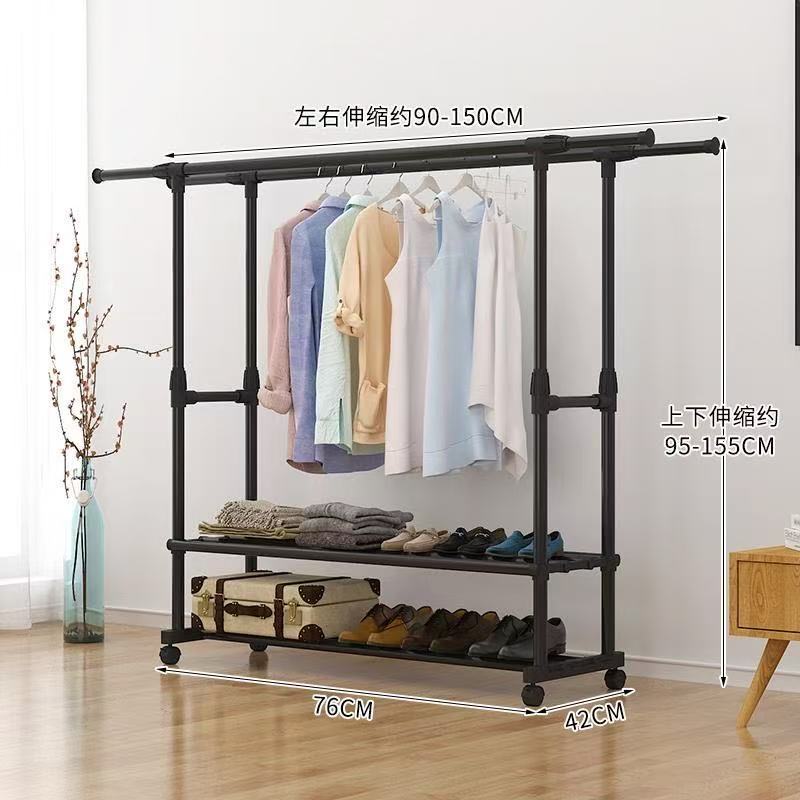 Prateleiras de pano de pé secador nórdico interior ajustável roupas rack quarto cabides dobráveis de metal