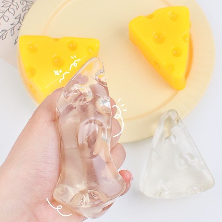 Mochi Cute Cheese Squishy Toys Soft 3D Dessert Squeeze Party Relaxed Relief Sensory Squishies Clear simulation Toys Gift