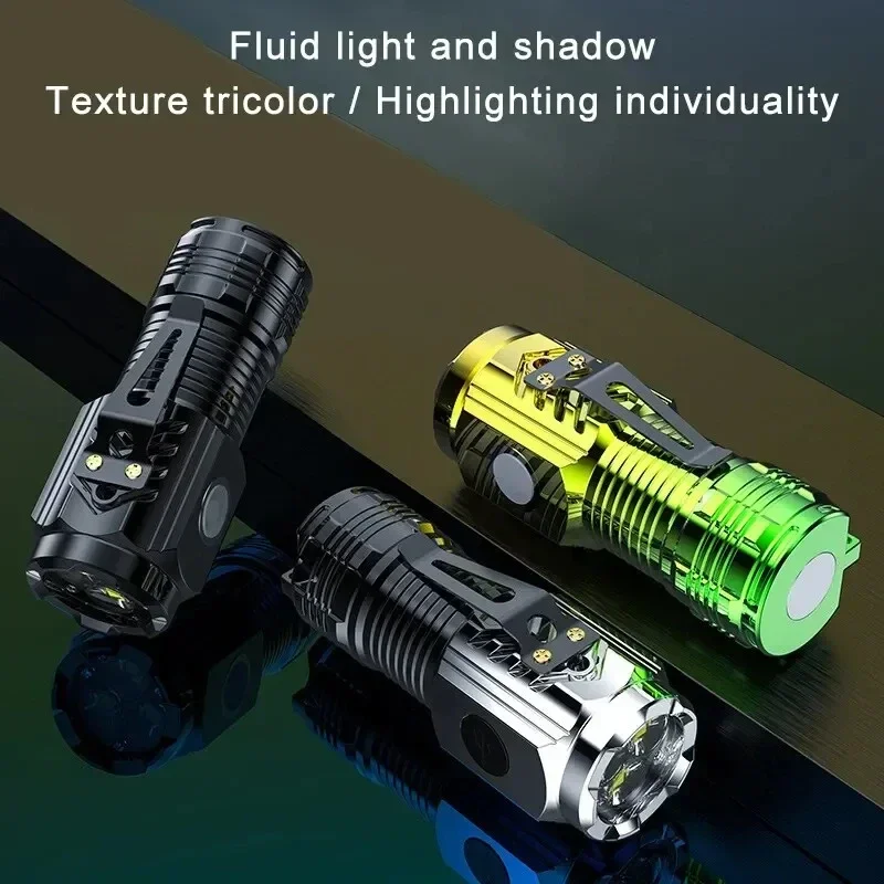 3led super brilhante lanterna portátil mini explosão flash tocha recarregável ao ar livre holofote de emergência com caneta clipe cauda ímã
