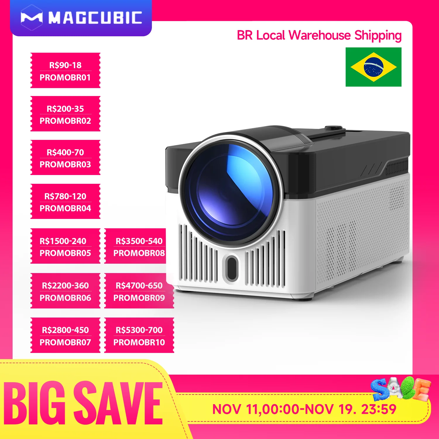 Magcubic 900ansi curto lance novo projetor hy450 ultra com deslocamento automático 1080p 8k foco elétrico wifi6 bt5.4 allwinner h716 voz