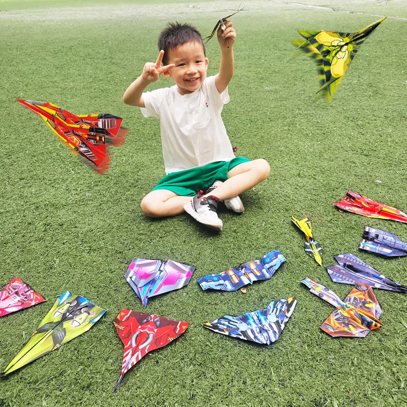 36 ชิ้น DIY ปริศนาเด็กสร้างสรรค์ Origami กระดาษเครื่องบินพับเด็กสีหัตถกรรมของเล่นเครื่องบินของเล่นเพื่อการศึกษา