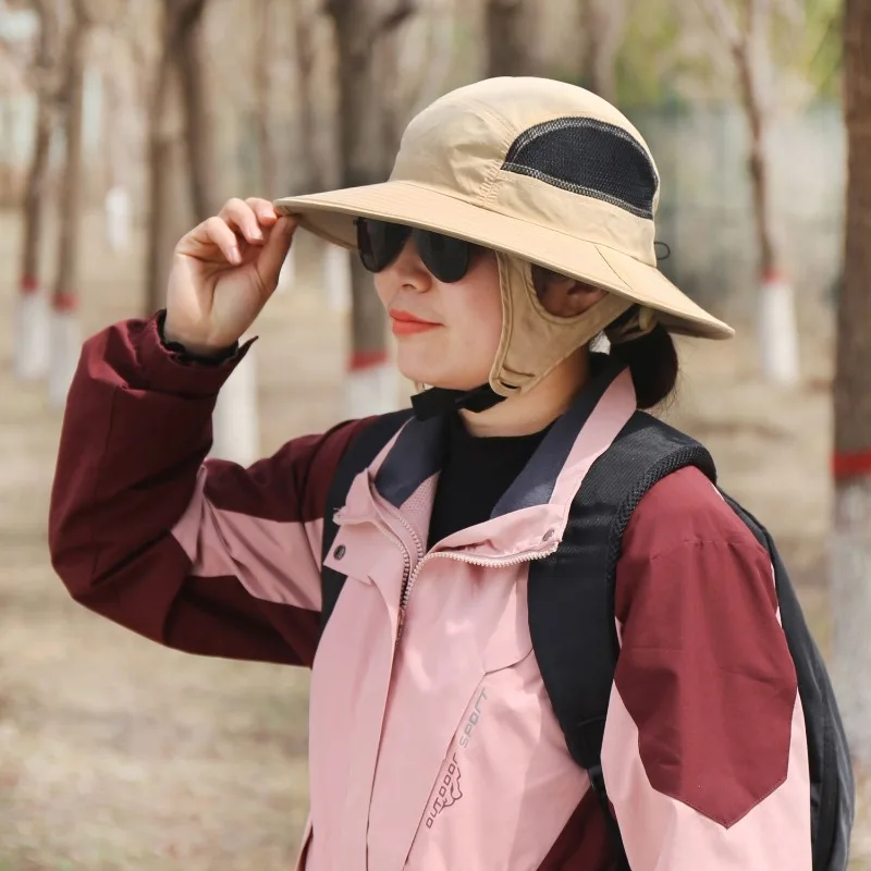 Heren Zomer Winddicht Zonnehoed Dames Outdoor Vissen Emmer Cap UV-bescherming Fietsen Surfen Oversize Hoofd Motorpet Klim