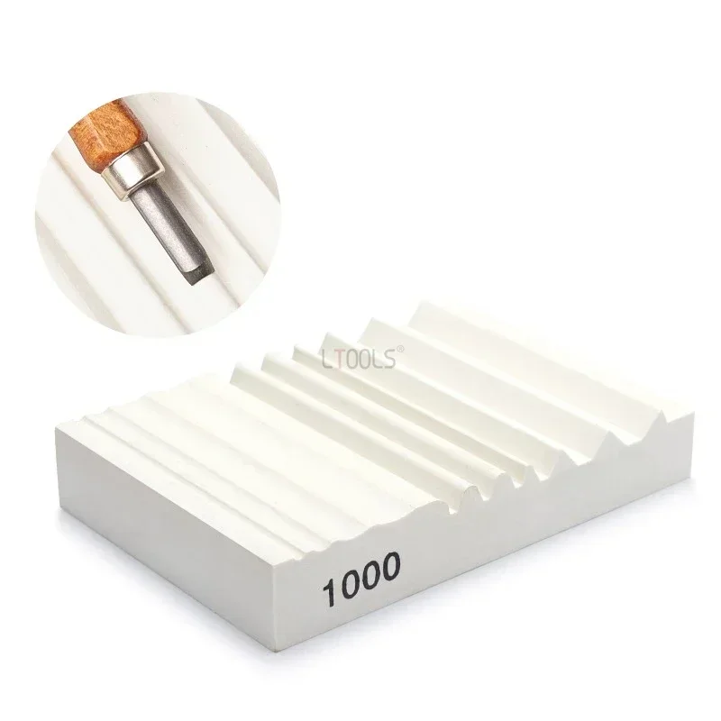 Wood Carving Sharpener Multi Grooves Grindstone Carpentry Carving Chisel Polishing Specific Whetstone 1000 Grit Sharpening Stone