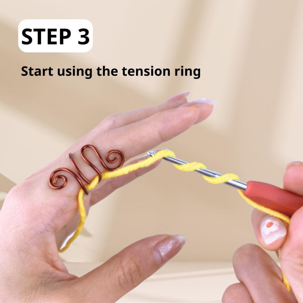 Ajustável Crochet Anel de Dedo, Acessórios De Costura, Dedal Anel, Knitting Loop, Artesanato DIY, Guias De Fio