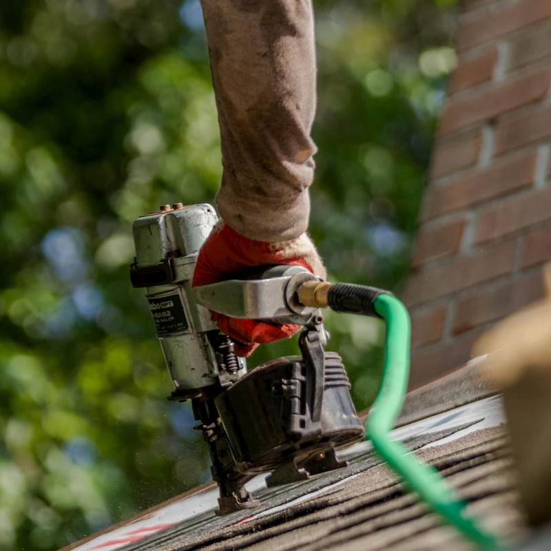 Pneumatic Roofing Nailer + 18V Impact Driver Pro Bundle Kit, 1-3/4-Inch Coil Roofing Nailer with BONUS