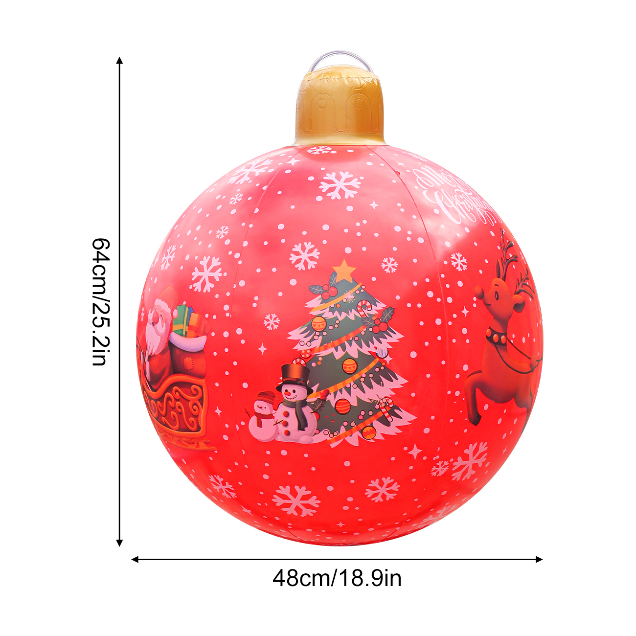 Bolas inflables de adornos navideños, bolas decoradas inflables grandes de PVC para vacaciones, 1 ud.