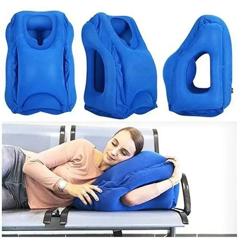 1 PC Inflatable Air Cushion หมอนท่องเที่ยว Headrest คางสนับสนุนสําหรับเครื่องบินเครื่องบิน Office REST คอ Nap หมอน