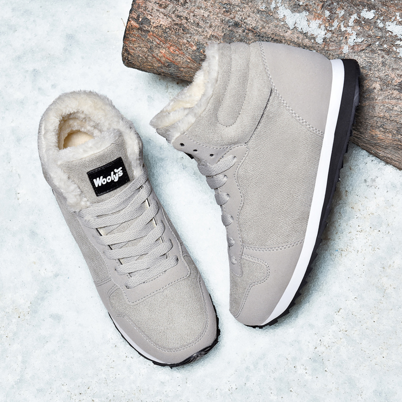 Botas de neve de inverno homens de pelúcia quente botas femininas camurça couro tornozelo bota confortável luz casal tênis à prova dwaterproof água tamanho grande 48