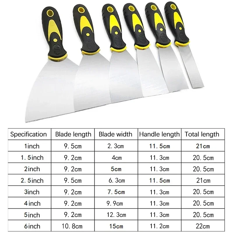 สแตนเลส Putty Knife บรรจุไม้พายวอลล์เปเปอร์ Stripper ไม้ Handle สีเครื่องมือพลาสเตอร์พลั่วเครื่องมือก่อสร้าง